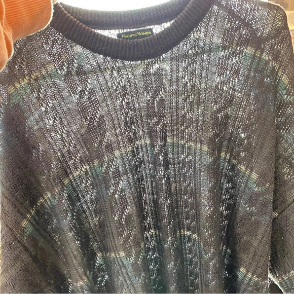 Vintage 80s 90s Oversized Grandpa Pullover Sweater Unisex XL Brown Long Sleeve - Picture 6 of 9